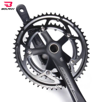 Bolany 130BCD Road Bike Crank Set 170MM Pedivela Integrated Speed 53-39T Bicycle Integrated Hollow Double Chainrings for MTB