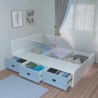 定制單人床臥室榻榻米抽屜床收納多功能儲物1.m兒童簡約現代床箱
