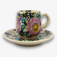 【SOLO 波蘭陶】Vena 波蘭陶 100ML 濃縮咖啡杯盤組 紫夢系列