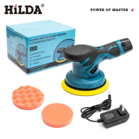 HILDA 12V Cordless Car Polisher Wireless Car Beauty Waxing Auto Paint Care Furniture Polishing Machine Auto Washing