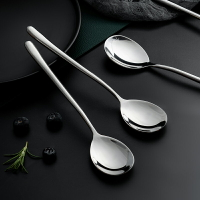 2支套裝韓式304不銹鋼勺子家用湯匙長柄湯勺飯勺兒童勺子餐具餐勺
