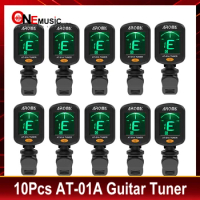 10pcs AROMA AT-01A Guitar Tuner Rotatable Clip-on Tuner LCD Display for Acoustic Guitar Bass Ukulele Guitar Accessories