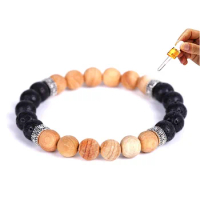 New Wooden Beads Essential Oil Diffuser Bracelet Lava Stone Balance Yoga Pulseira Feminina Buddha Bangle Jewelry