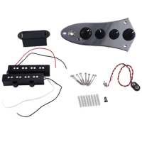 5 Jazz JB-08 Bass Loaded Control Plate Plastic+Metal With JB Electric Bass Pickup Effector For 4/5 String Bass Guitar Parts