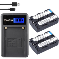 2Pcs Probty 2000mAh NP-FM50 FM50 FM55H Camera Battery + USB LCD Charger For Sony Alpha A100 DSLR-A100 A100K CCD-TRV408 DCR-PC105