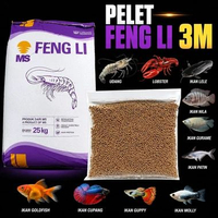 Pellet FENGLI 3M 500gr FENG LI PREMIUM Pelet Ikan Udang Lobster Pakan Benih Larva Burayak Makanan In