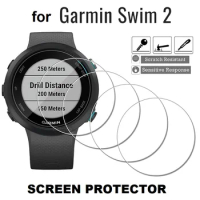 5PCS Smart Watch Screen Protector for Garmin Swim 2 Round Tempered Glass HD Clear Anti-Scratch Protective Film