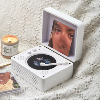 Portable Retro CD Player Music Vinyl Record Turntable Player Bluetooth Audio Speaker CD Player