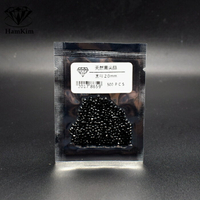 純黑天然圓鉆黑尖晶石黑色寶石圓形碎鉆裸石微鑲蠟鑲耐高溫0.8mm