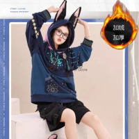 Genshin Impact Cosplay Clothes Tinali Hoodie Changfu Anime Clothes Anime Xumi Beastly Ear Hooded Weiyi Complete Set