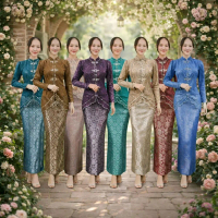 SETELAN KEBAYA TUNIK SONGKET KARINA TULLE SPANGLE TREND KEKINIAN