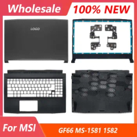 NEW For MSI GF66 MS-1581 1582 Katana GF66 Laptop Housing LCD Back Cover/Front Bezel/HInges/Palmrest/Bottom Case Black 15.6 Inch