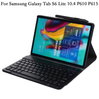 Split Wireless Keyboard Tablet Case for Samsung Galaxy Tab S6 Lite 10.4 S6lite P615 P610 Cover PU Leather Stand Hard PC Shell