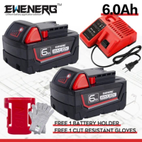 2X For Milwaukee M18 REDLITHIUM XC 6Ah Extended Capacity Battery Replacement For Milwaukee M18 48-11-1850 48-11-1840 Power Tools