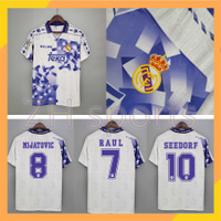 ↯เสื้อกีฬาแขนสั้น ลายทีมชาติฟุตบอล Real Madrid 1996 1997 96 97 Real Madrid MIJATOVIC 8 RAUL 7 SEEDORF 10 ชุดเยือน
