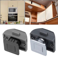 Lockset Button Catch Lock Black Caravan Latch Knob Chrome Durable Motorhome Cabinet Camper Practical Brand New