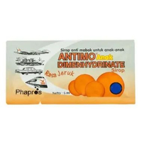 1 PCS ANTIMO TABLET DAN SIRUP DEWASA/ANAK MENGATASI MABUK PERJALANAN (10 TABLET) | ANTIMO ANAK JERUK