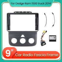 2Din Android Car Radio Frame Kit For Dodge 2014 Ram 1500 Truck Auto Stereo Dash Panel Fascia Framework Cable
