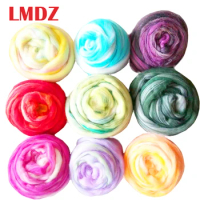 LMDZ 1Pcs 50g Mixed Color Felting Wool Fiber Needle Felting Natural Collection For Animal Projects Felting Wool for DIY Craft