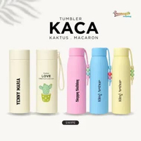 Buanagift Printing Tumbler Kaca Macaron Kaktus Free UV Print Kaktus Hijau, UV PRINT