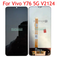 Black Repair 6.58 " For Vivo Y76 5G V2124 LCD Display Touch Screen Digitizer Assembly Panel Replacement