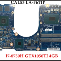 High quality CAL53 LA-F611P For Dell G3 3579 Laptop Motherboard I7-8750H GTX1050TI 4GB DDR4 100% Fully Tested