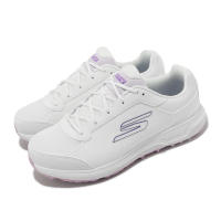 【SKECHERS】高爾夫球鞋 Go Golf Prime 女鞋 白 紫 緩衝 鞋釘 高球(123067WLV)