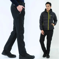 【遊遍天下】男款女款防水GLOBETEX防風保暖刷毛褲衝鋒褲雪褲長褲(S-6L大尺碼)