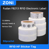 50PCS RFID HF Coated Paper Tag ISO14443A 13.56MHz RFID NFC Sticker Label Electronic label High Quality