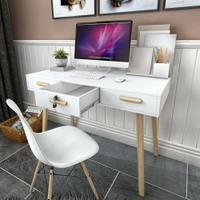 北歐電腦桌台式書桌家用簡約現代易抽屜鎖寫字台小桌子筆記本家具 全館免運