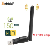 Kebidu Mini MT7601 USB WiFi Wireless with Antenna LAN Adapter for Digital Satellite Receiver Freesat V7S V8 Super X800 IP-S2