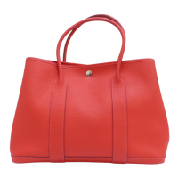【二手名牌BRAND OFF】HERMES 愛馬仕 紅色 Togo牛皮 Garden Party 36 手提包 口R刻