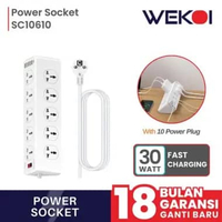 STOP KONTAK LDNIO SC10610 [10 OUTLETS POWER SOCKET 5USB +PD QC 3.0] SC10610