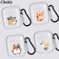 Corgi Case for Apple Airpods 1 2 3 Pro Shockproof Bluetooth Wireless Headphone Earphone Box Protective Soft Silicone Accessories