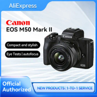 Canon EOS M50 Mark II APS-C Portable Mirrorless Digital Camera 4K Video Shoot With WiFi Transmission Touch Screen EF-M 15-45mm
