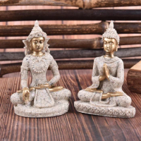 Buddha Statues Sandstone Thailand Sculpture Fengshui Figurine Home Decor