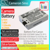 CameronSino Battery for Canon EOS 550D EOS Kiss X6i EF-S EOS Kiss X4 EOS Rebel T2i EOS 650D fits Canon LP-E8 camera battery