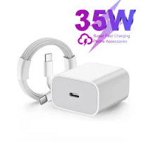 PD 35W USB C Charger For Apple iPhone 15 Pro Max Fast Charging 1M Type C Cable For iPhone 15 Plus Data Cord Phone Accessories