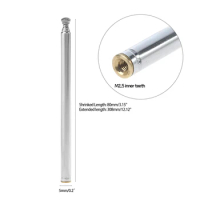 Telescoping Aerial Antenna 5 Sections Extendable Antenna Receiver Universal Aerial For Connector Radio TV Accessories