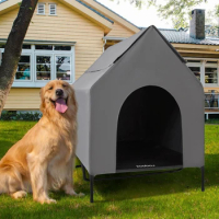 48" X-Large Dog House, Dog House Outdoor w/Waterproof, Featuring DurableElevated Dog Bed, Indoor &amp; Outside Puppy Shelter