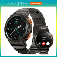 Original AMAZTIM TANK T2 Ultra Smart Watch For Men AOD AMOLED Watches Bluetooth Call 5ATM Waterproof Fitness Smart Watches Male