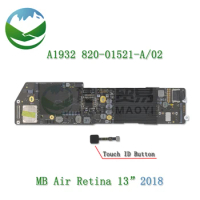 A1932 Motherboard for Apple Macbook Air 13" Logic Board with Touch ID Core i5 1.6 GHz 8GB 128/256GB EMC 3184 820-01521-A/02
