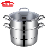 DeliChef DC30628-2 不銹鋼三層複合金雙耳高身蒸煮鍋配蒸籠 28 x 18cm / 9.5L 香港行貨