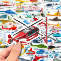 50PCS Cartoon Helicopter Stickers Air Force Graffiti Stickers for DIY Luggage Laptop Phone Case Motorcycle Guitar Notebook