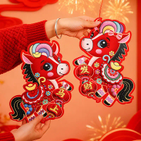 3D giấy cutout nhân vật Trung Quốc lễ hội trang trí điểm nhấn nhà 1 cặp năm 2026 ngựa Trung Quốc tra
