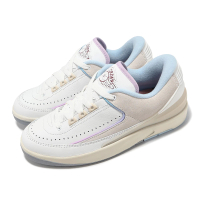 【NIKE 耐吉】Wmns Air Jordan 2 Retro Low 女鞋 男鞋 白 水藍 2代 喬丹 休閒鞋(DX4401-146)