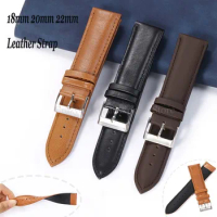 Universal 18/20/22mm Replacement Leather Strap Calfskin Wristbelt for Rolex for Seiko Bracelet for S