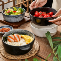 面碗高級感日式雙耳湯盆菜碗大號拉面碗陶瓷創意大湯碗家用面碗