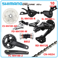 SHIMANO Deore M4100 Kit for MTB Bike 2X10 Speed SL-M5100-L FC-M4100-2 Crankset Cassette Sprocket 10V 20V Derailleurs Groupset