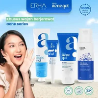 ERHA Acneact Paket Perawatan Jerawat - Sabun Pembersih Wajah ACSBP - Acne Spot Gel - Toner - Protect